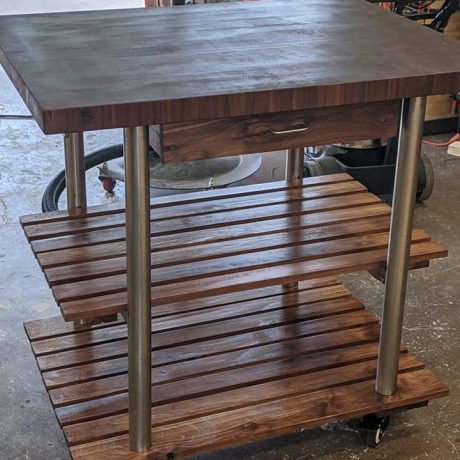 Walnut butcher block kitchen island